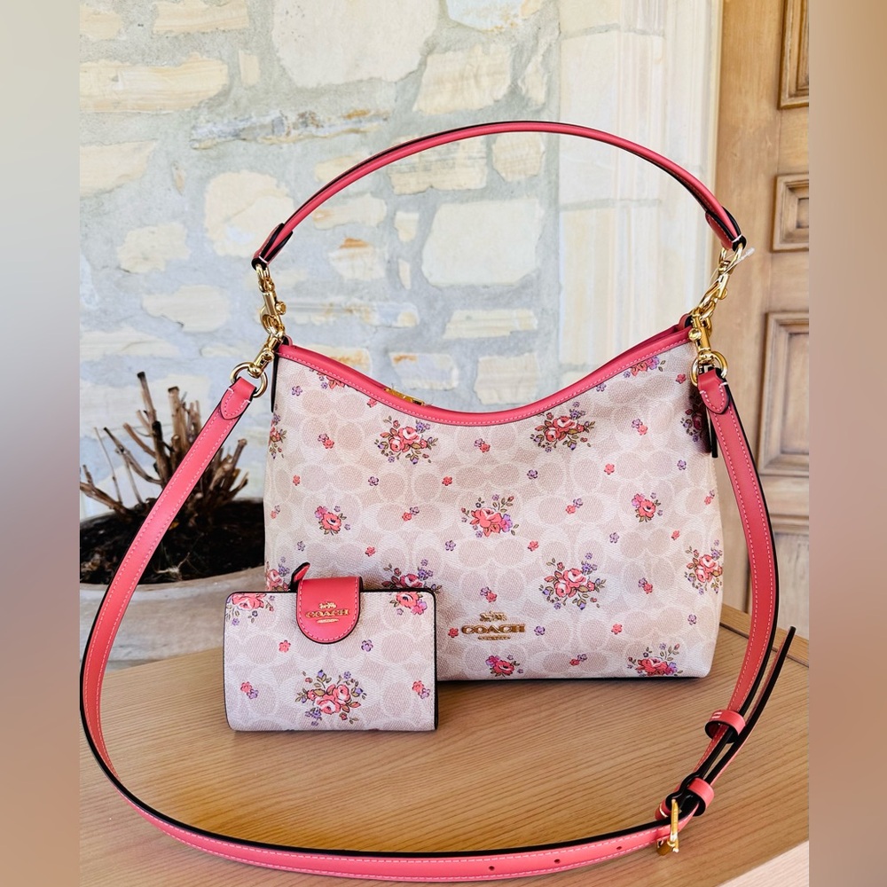 Coach Floral Beige and Coral Women's Bag